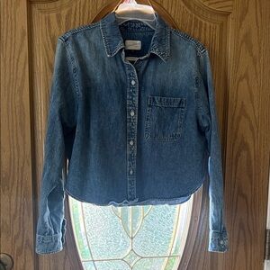 Universal Thread Medium/Dark Blue Denim Button-Up Jacket